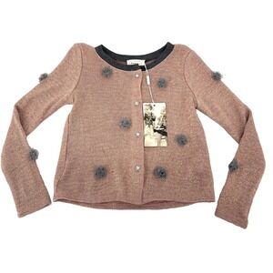 Hannah Banana By Sara Sara Little Girls Size 8 Knitted Cardigan Dusty Rose Pink
